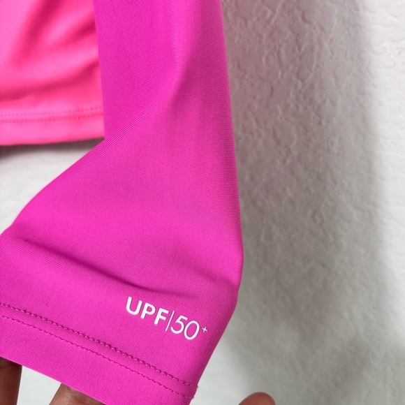 HURLEY GIRLS' LONG SLEEVE PINK OMBRE SWIMMING RASH GUARD SIZE 10 UPF50+ NWT - Picture 5 of 6